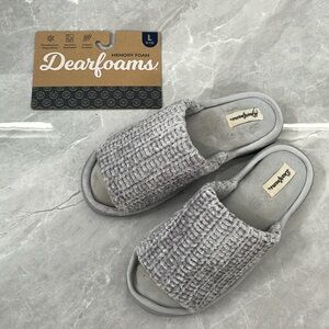 Women's Dearfoams Memory Foam Open Toe Slippers Large 9-10